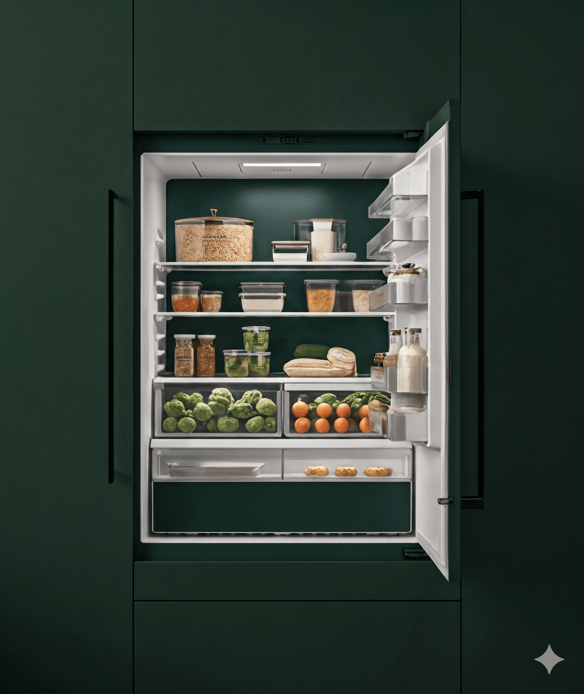 Premium organised refrigerator interior